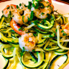 Delicious & Healthy Zucchini Noodles with Lemon Garlic Shrimp 🍤