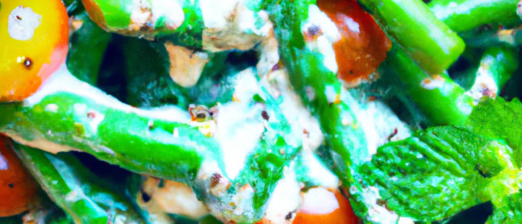 “Delicious and Refreshing Grilled Green Bean Salad Recipe with Yoghurt and Mint Dressing”